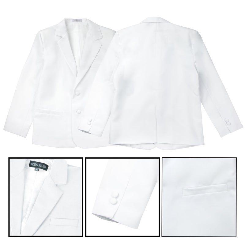 Spring Notion Baby Boys' Classic Fit Formal White Dress Suit Set 3T - Image 4